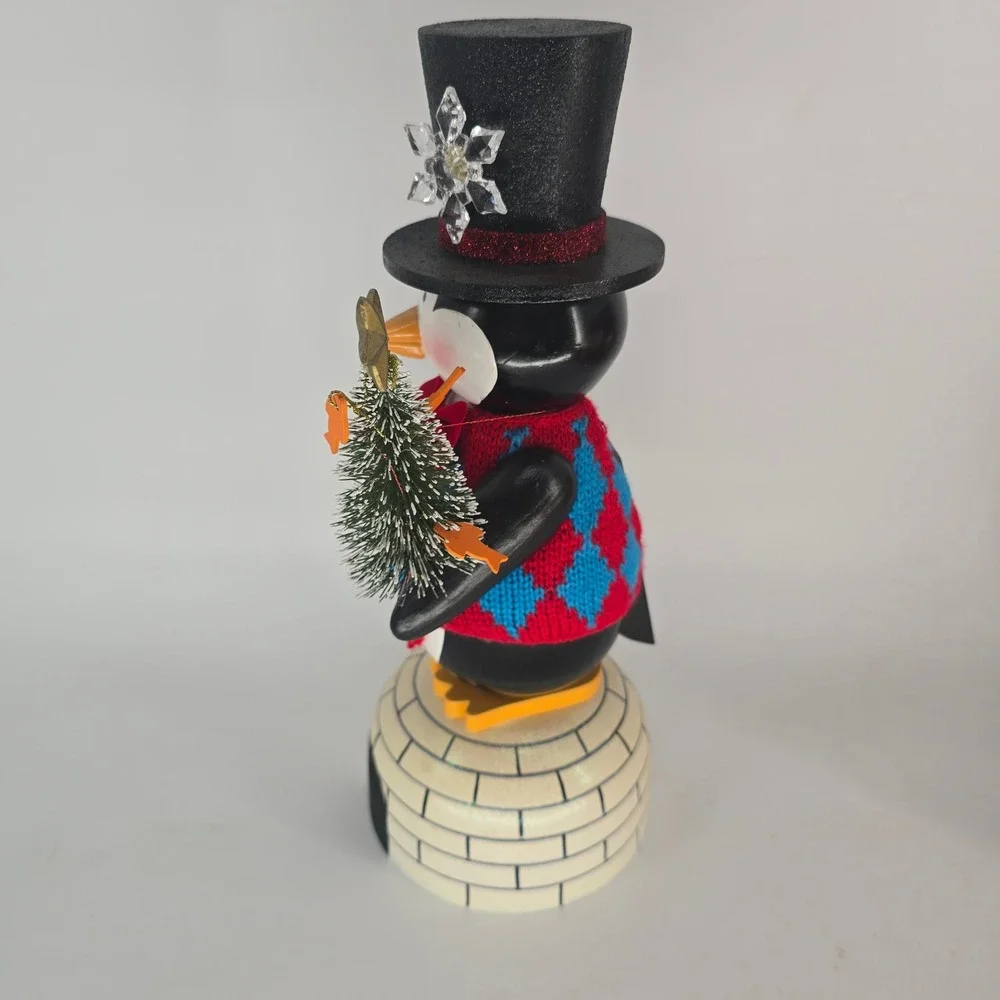 Pier 1 Penguin Nutcracker Christmas Igloo Top Hat Tree Figurine 13.5